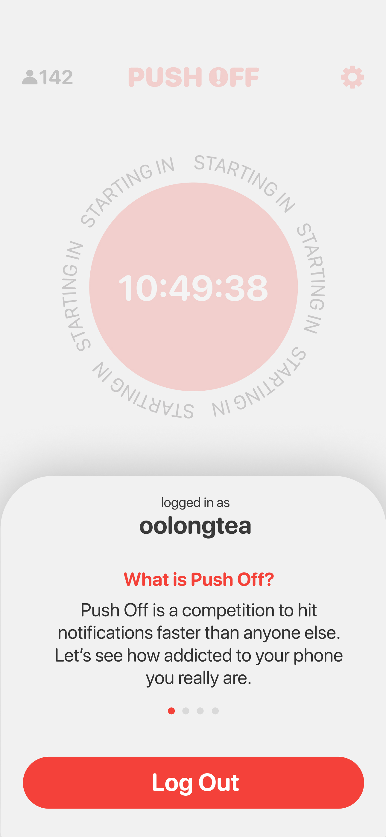 User screen